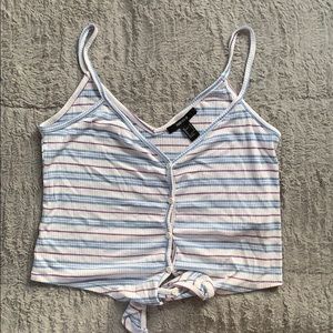 🤑5/$10🤑Forever 21 Striped Crop Tank Size S